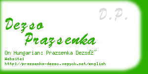 dezso prazsenka business card